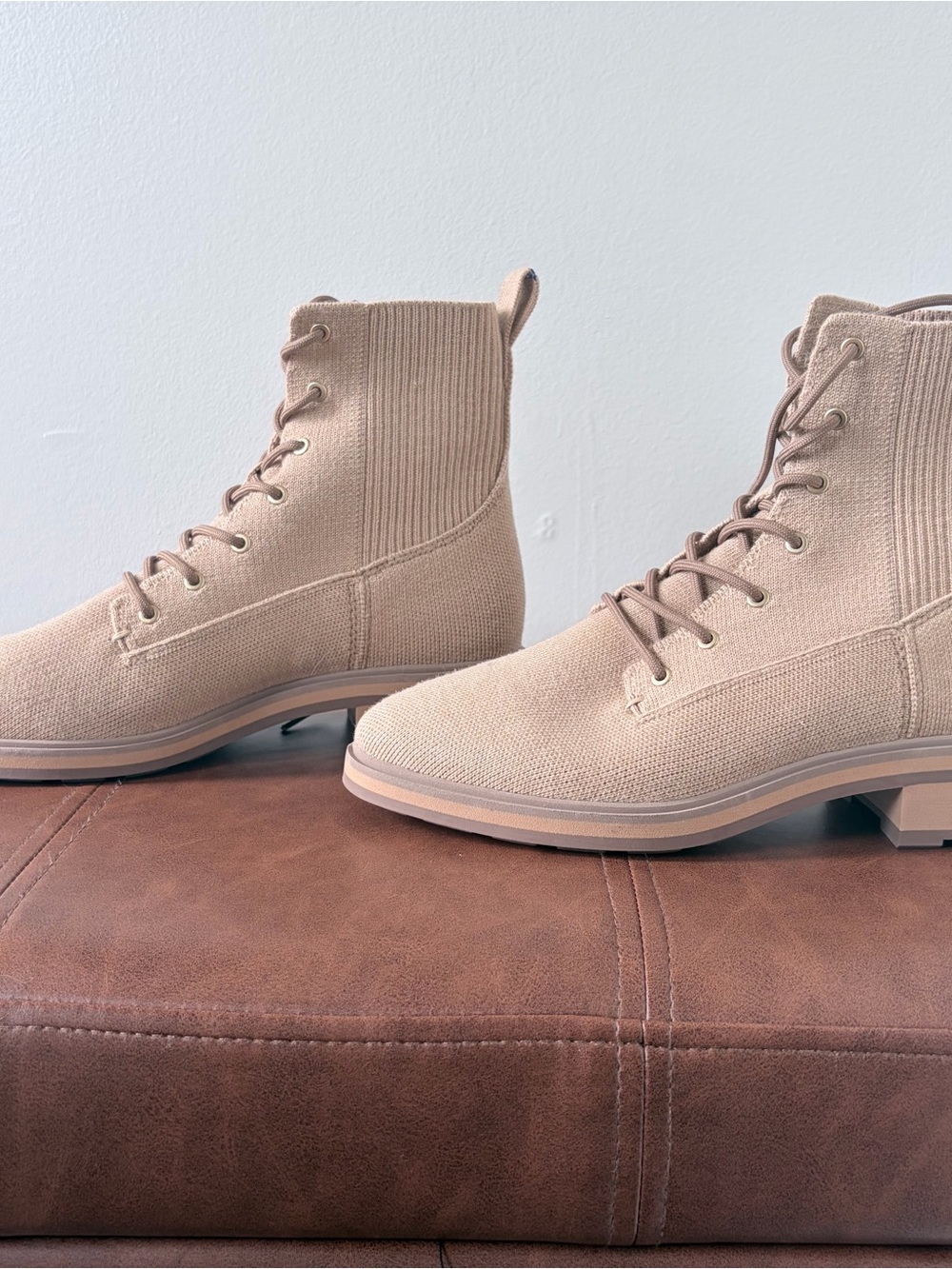Rothy's The Lug Boot Fawn Tan Chelsea Ankle Boots Women's Size 8
